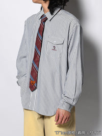 TIE STRIPE LS SHIRT -NAVY-