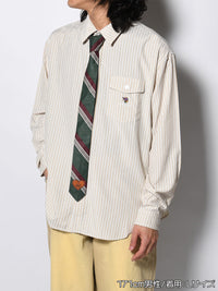 TIE STRIPE LS SHIRT -BEIGE-