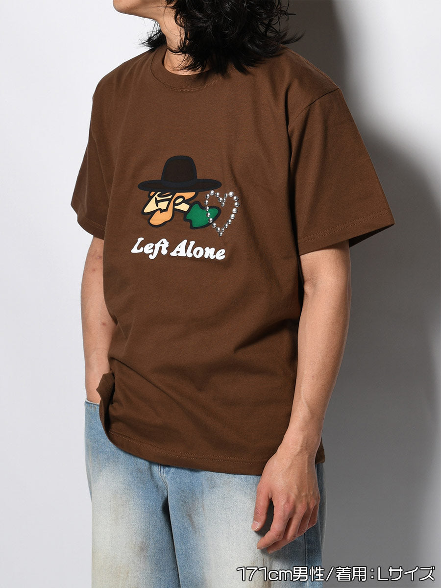 ICON FLOCKING SS TEE -BROWN-