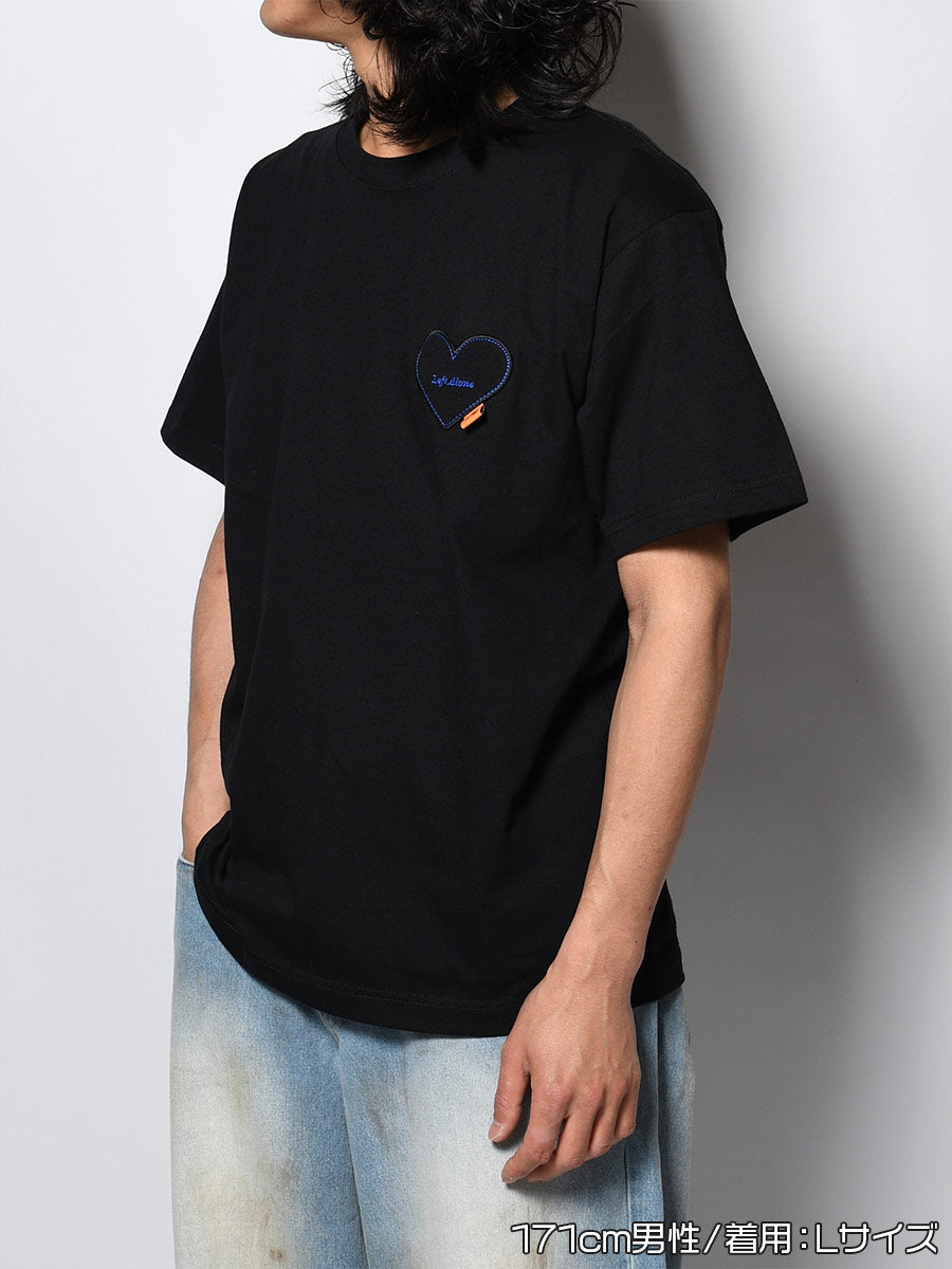 HEART POCKET TEE -BLACK-