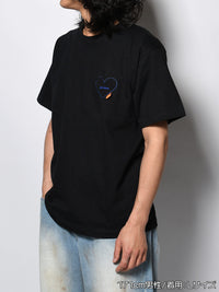 HEART POCKET TEE -BLACK-