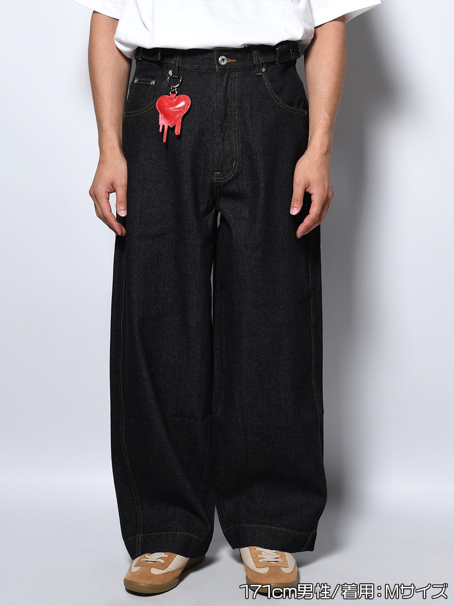 ONE WASH DENIM PANTS -BLACK-