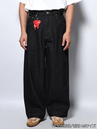 ONE WASH DENIM PANTS -BLACK-