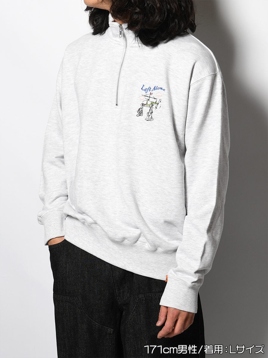 HALF ZIP SWEAT -ASH-