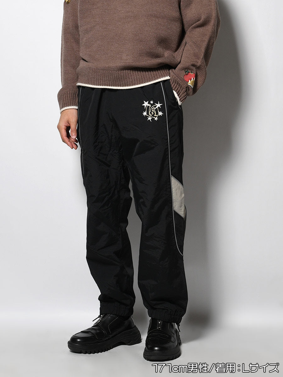 NYLON TRACK PANTS -BLACK-