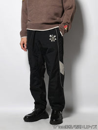 NYLON TRACK PANTS -BLACK-