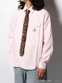 KNIT TIE LS SHIRT -STRIPE2(PINK)-