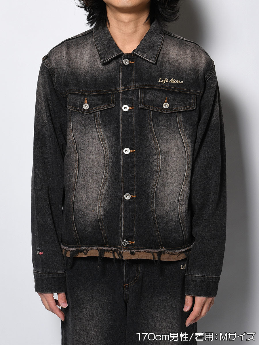 RAW WAVE DENIM JKT -BLACK-