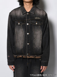 RAW WAVE DENIM JKT -BLACK-