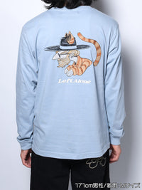 ICON CAT L/S TEE -LIGHT BLUE-
