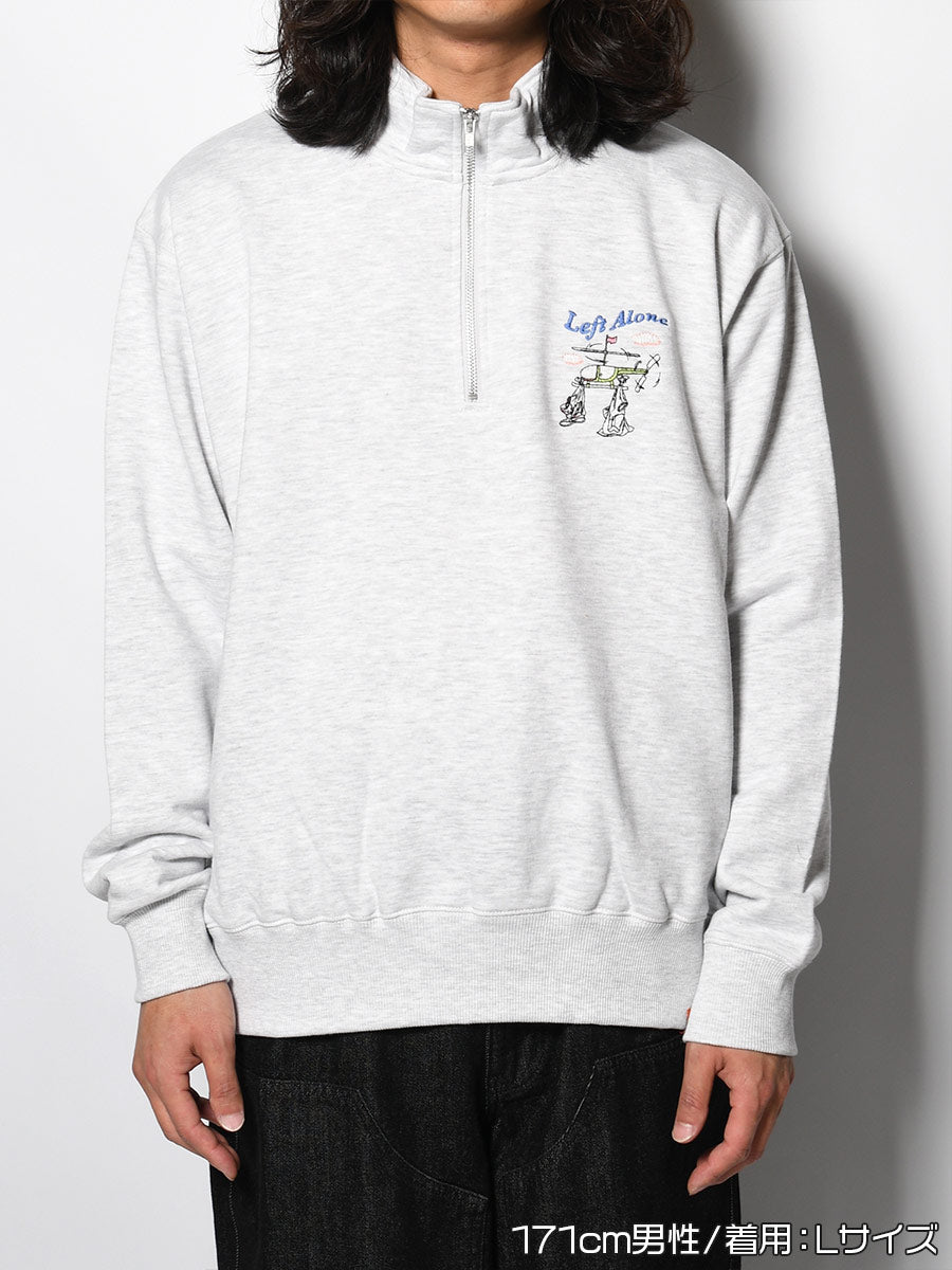 HALF ZIP SWEAT -ASH-