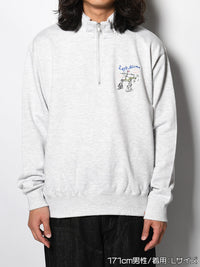 HALF ZIP SWEAT -ASH-