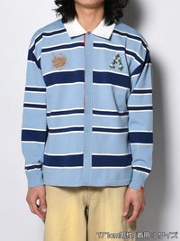 WIDE BORDER KNIT SH -LIGHT BLUE-