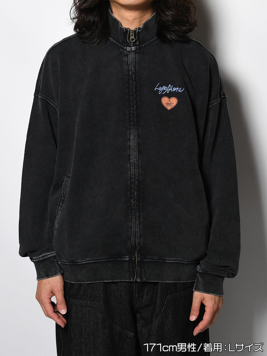 STAND ZIP SWEAT -BLACK-