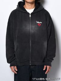 HEART ZIP PARKA -BLACK-