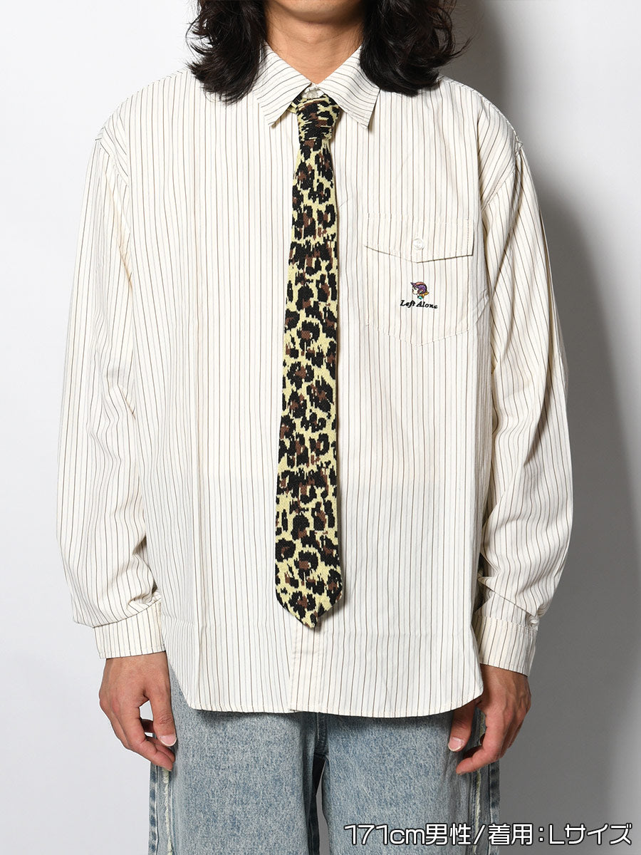 KNIT TIE LS SHIRT -STRIPE(IVORY)-