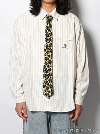 KNIT TIE LS SHIRT -STRIPE(IVORY)-