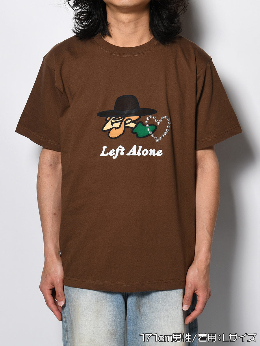ICON FLOCKING SS TEE -BROWN-