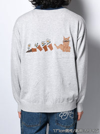 KNIT POLO -GREY-