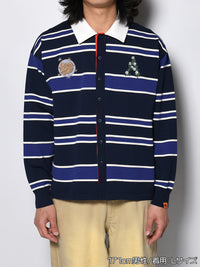 WIDE BORDER KNIT SH -NAVY-