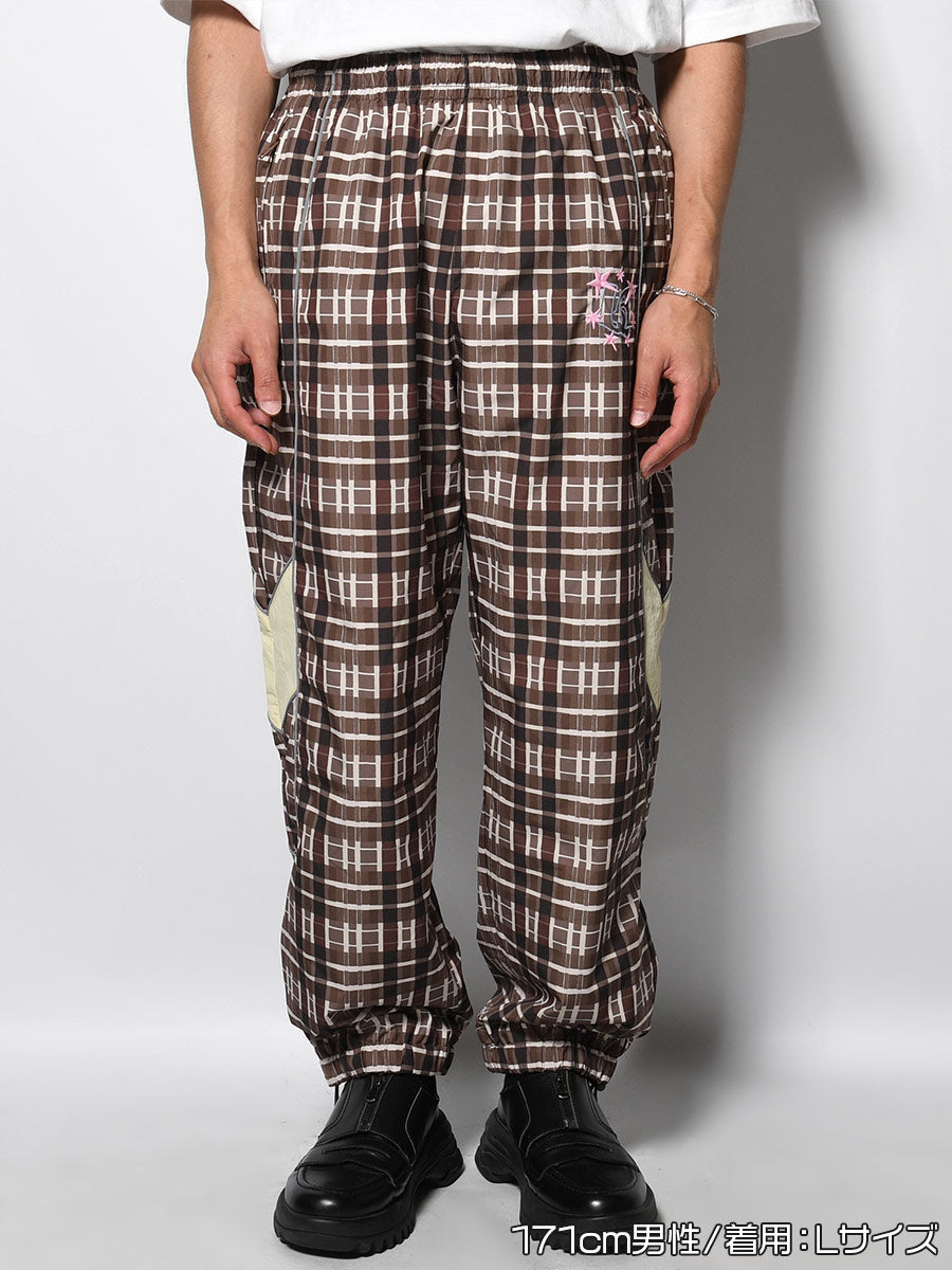 NYLON TRACK PANTS -CHECK-
