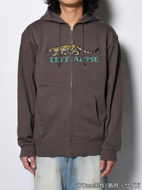 LEOPARD ZIP PARKA -CHARCOAL-