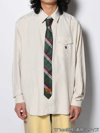 TIE STRIPE LS SHIRT -BEIGE-