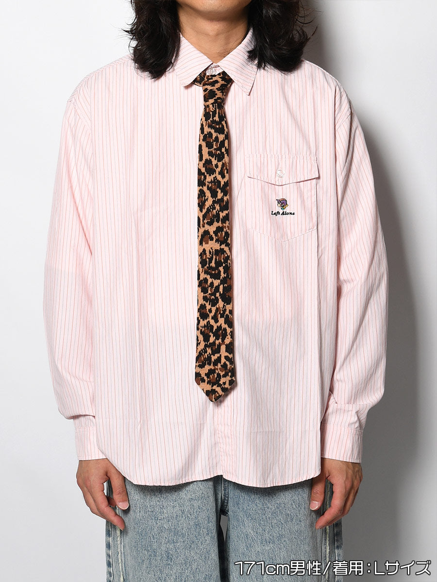 KNIT TIE LS SHIRT -STRIPE2(PINK)-