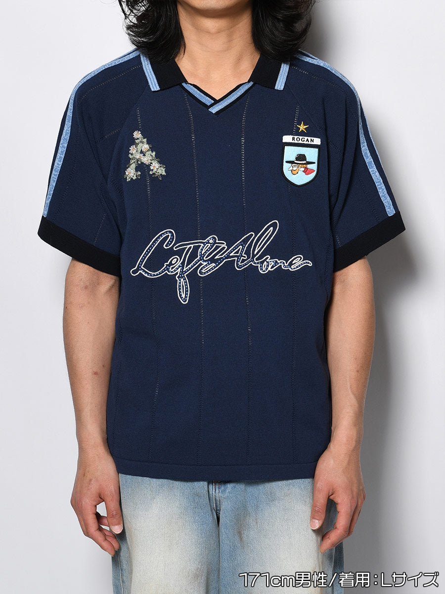 KNIT GAME SHIRT -NAVY-