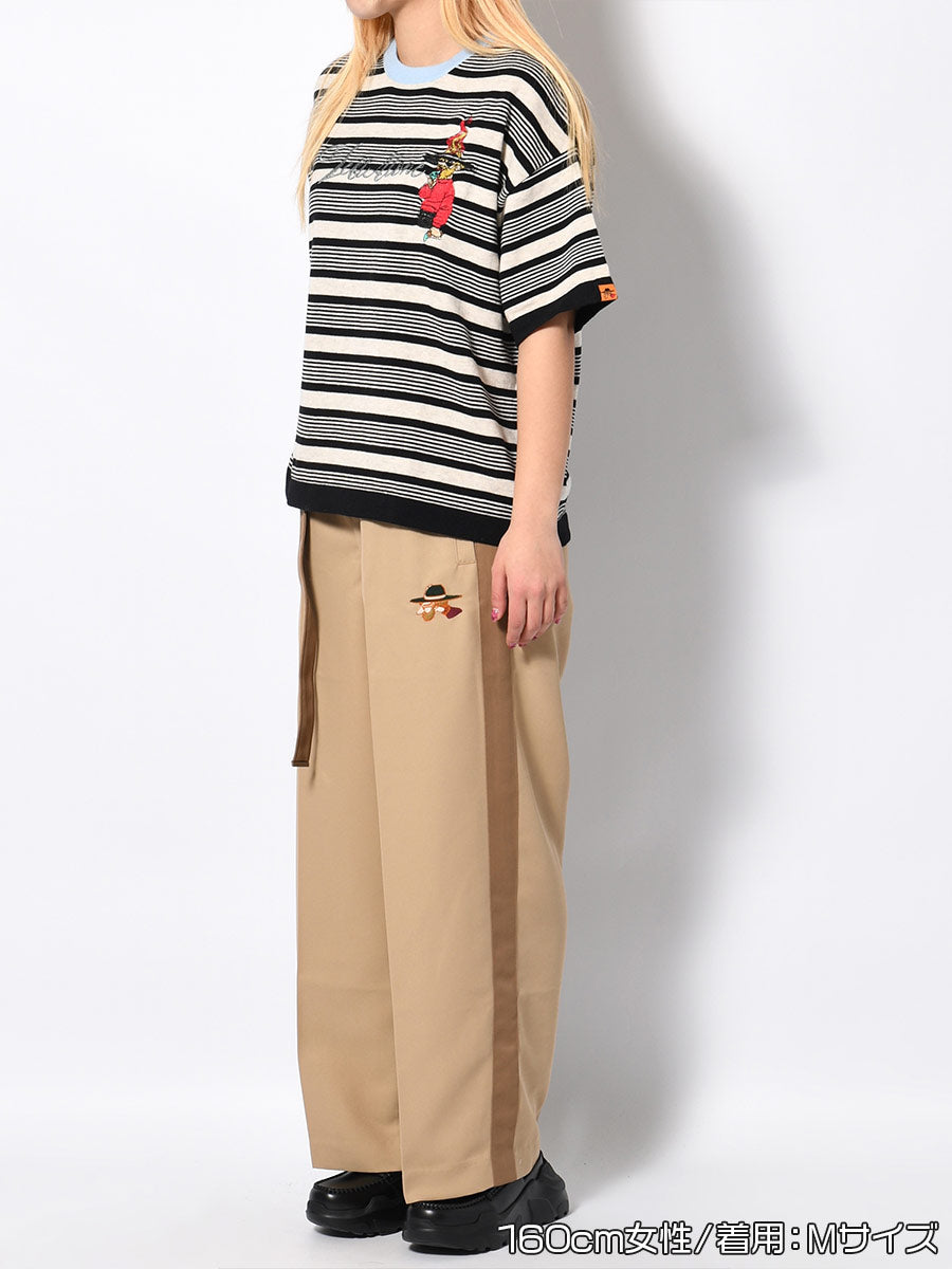 BORDER S/S TEE -BLACK-