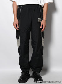 NYLON TRACK PANTS -BLACK-