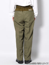 BELT TROUSERS -OLIVE-