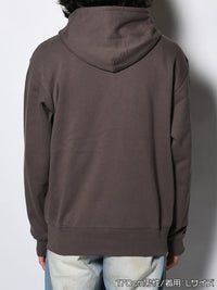 LEOPARD ZIP PARKA -CHARCOAL-