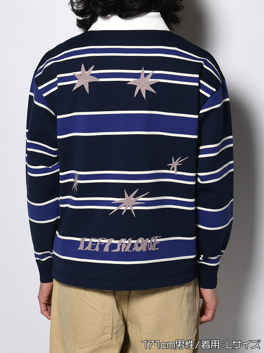 WIDE BORDER KNIT SH -NAVY-