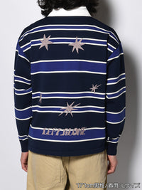 WIDE BORDER KNIT SH -NAVY-