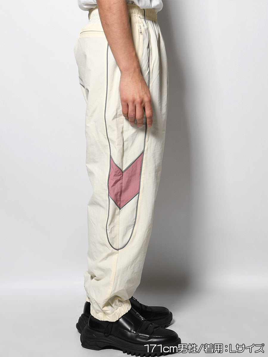 NYLON TRACK PANTS -IVORY-