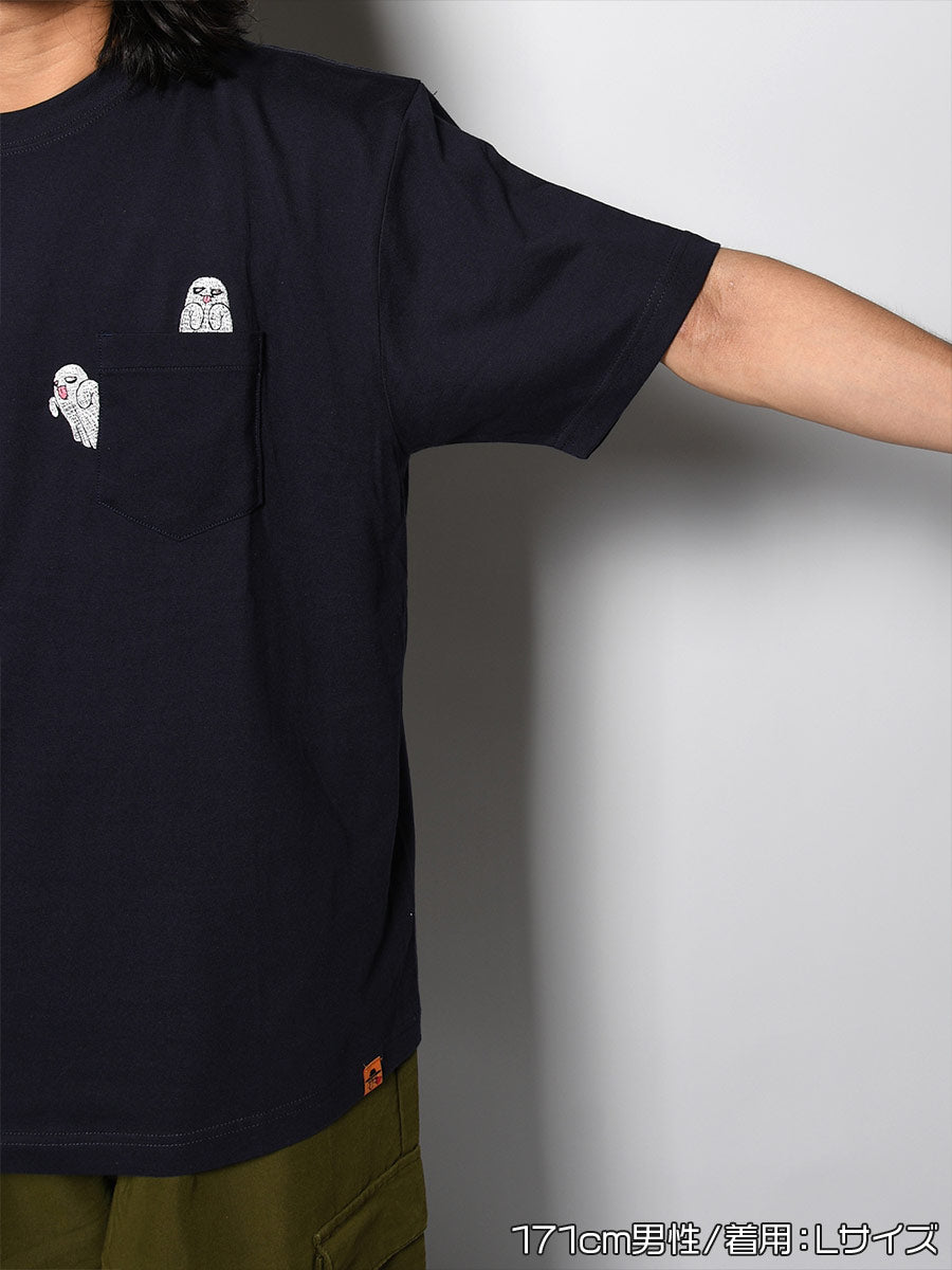 GHOST POCKET TEE -NAVY-