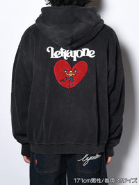 HEART ZIP PARKA -BLACK-