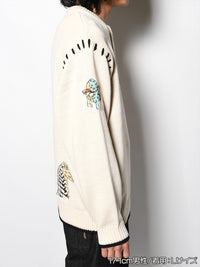 HENLEY STITCH KNIT -IVORY-