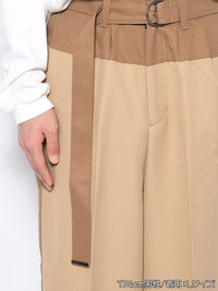 BELT TROUSERS -BEIGE-