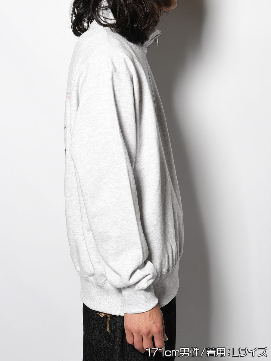 HALF ZIP SWEAT -ASH-