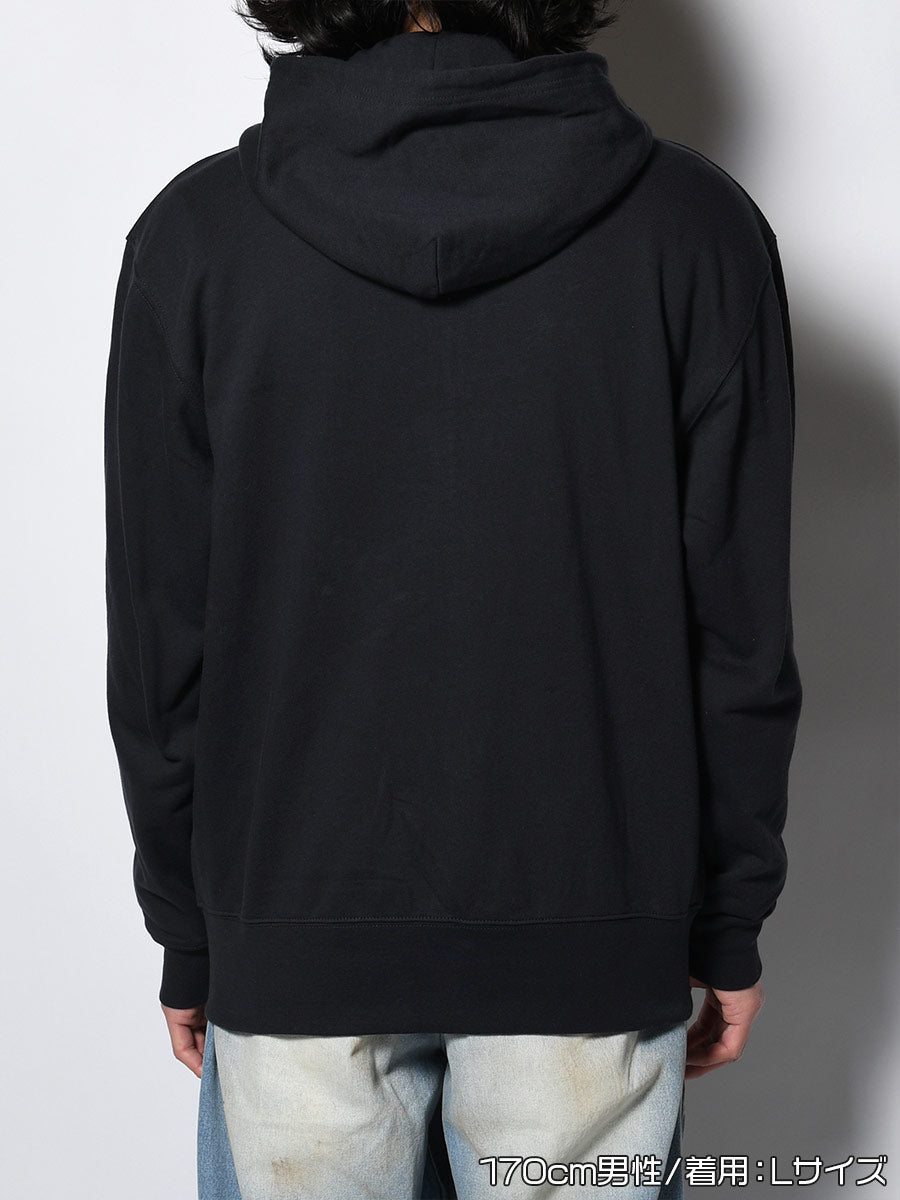 LEOPARD ZIP PARKA -NAVY-