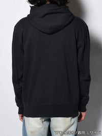 LEOPARD ZIP PARKA -NAVY-