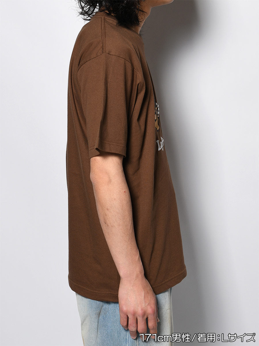 ICON FLOCKING SS TEE -BROWN-