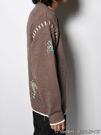 HENLEY STITCH KNIT -GREIGE-