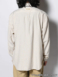 TIE STRIPE LS SHIRT -BEIGE-