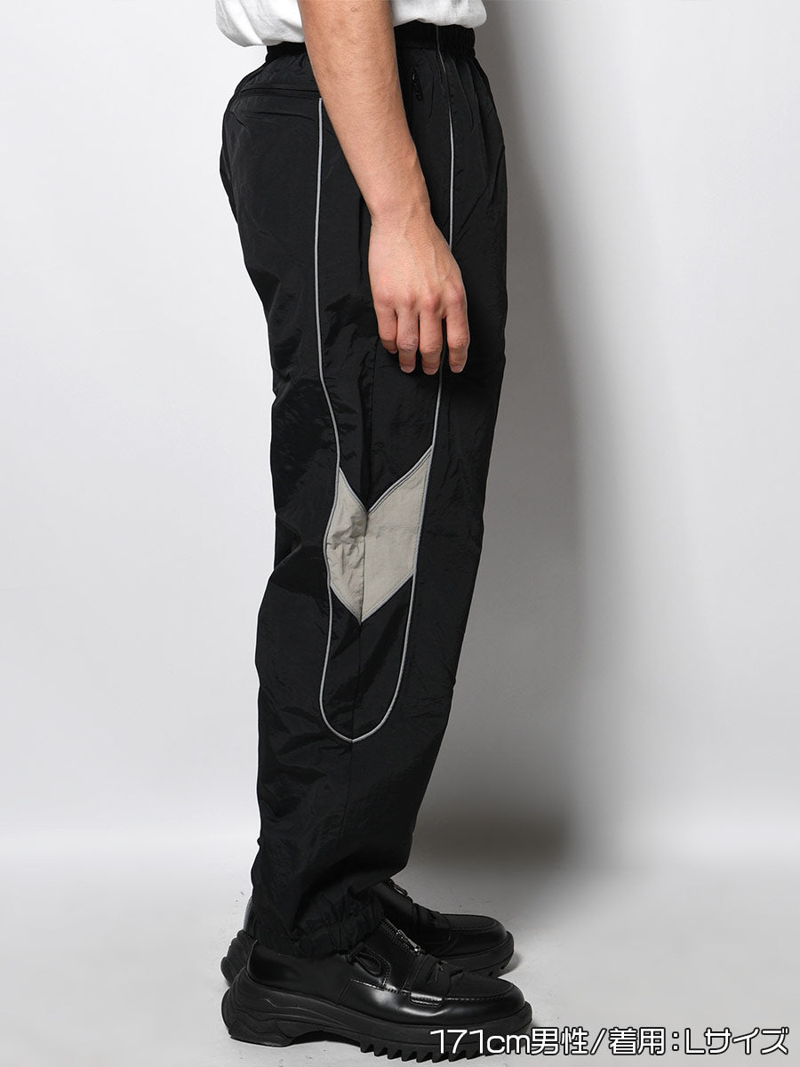 NYLON TRACK PANTS -BLACK-
