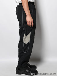 NYLON TRACK PANTS -BLACK-