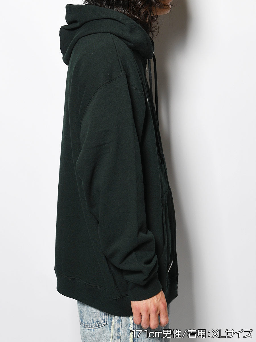 FLOWER ZIP PARKA -GREEN-
