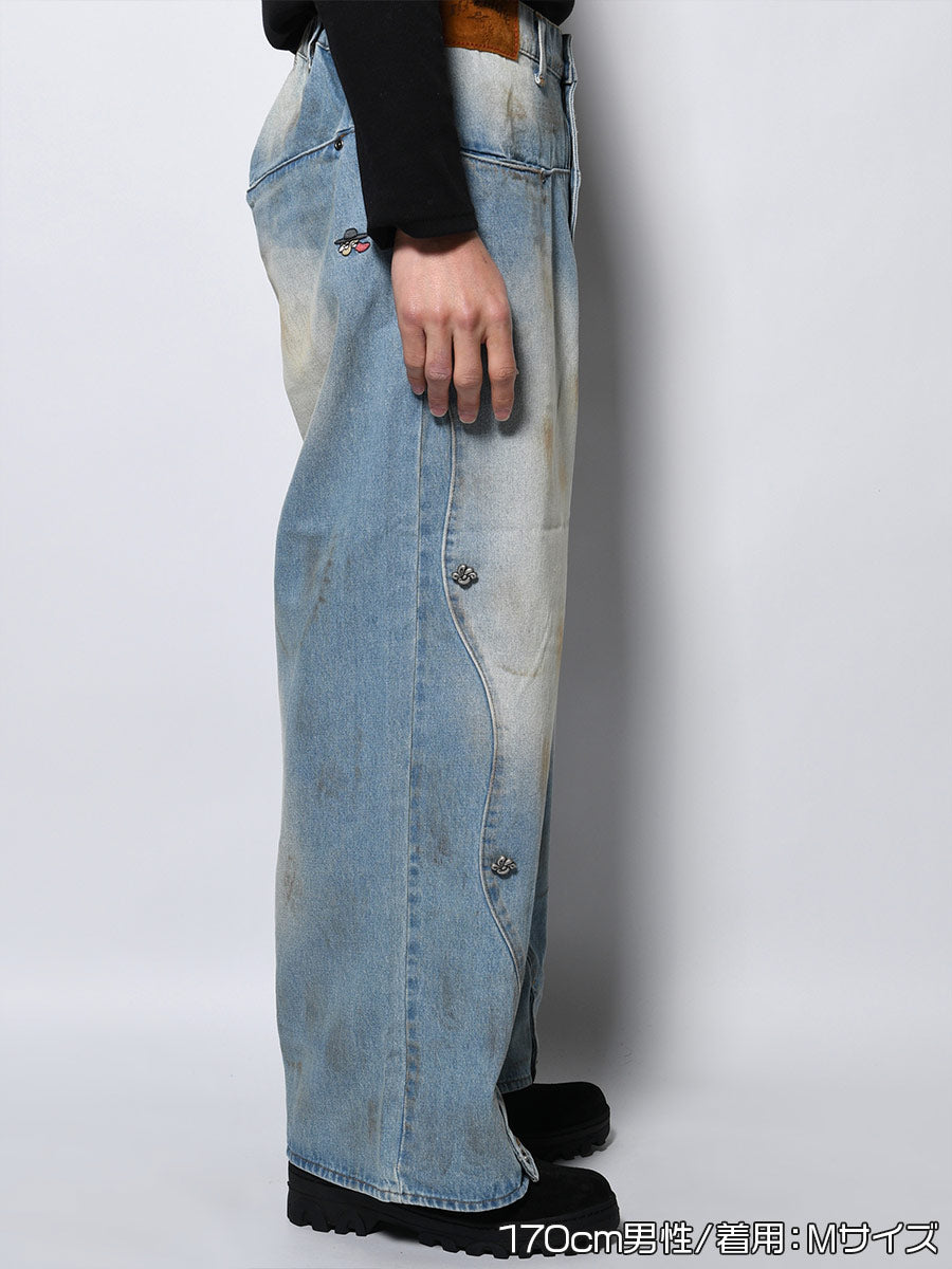 RAW WAVE DENIM PANTS -L.INDIGO-